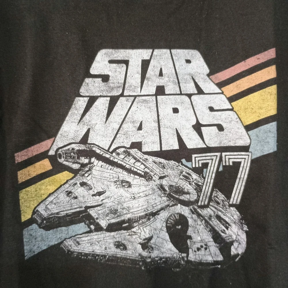 Star Wars 77  Fighter Graphic Youth LARGE Black Short‎ Sleeve T-shirt Tee Shirt